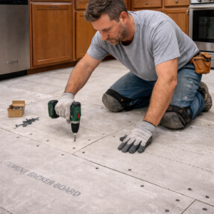kitchen subfloor prep in {city}, {state}