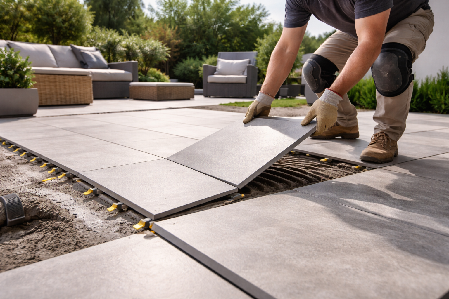porcelain patio floor tile installation in {city}